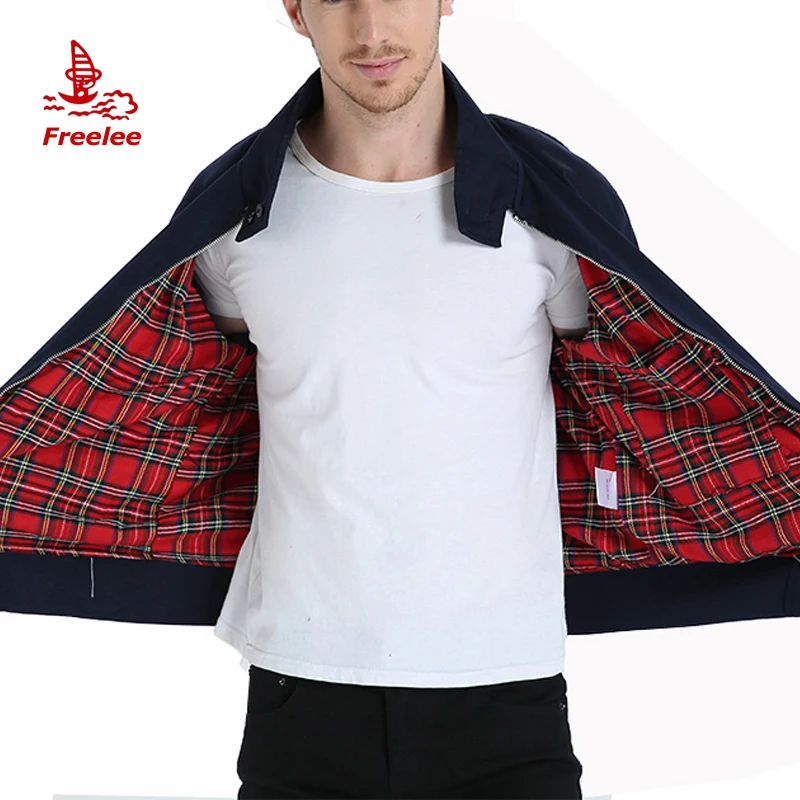 Custom cotton/polyester classic retro vintage mens harington bomber jacket