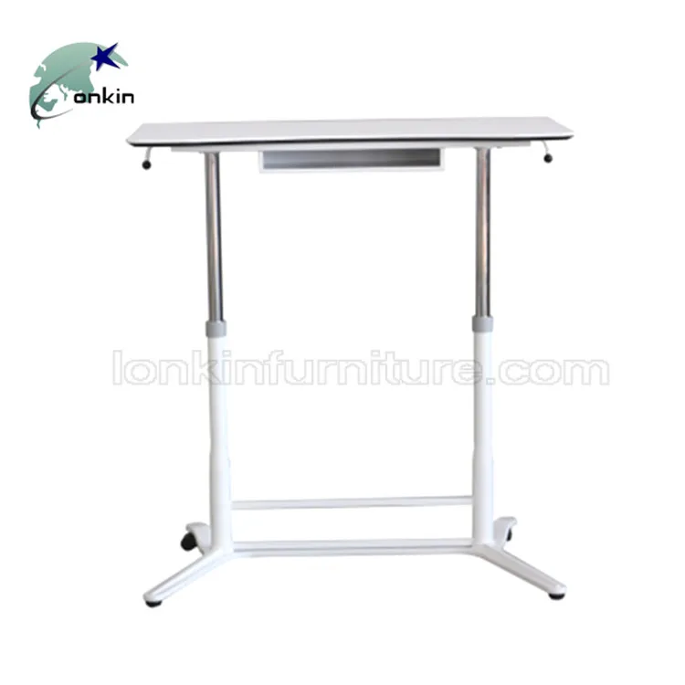 MDF Aluminum Rolling Variable Adjustable Height Desk