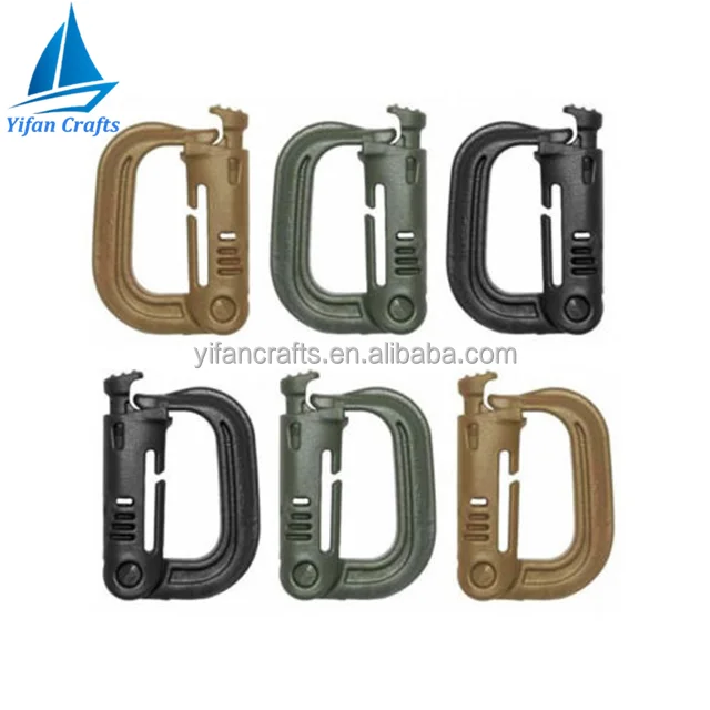 Tactical Grimloc Molle Webbing Buckle Safety Locking D-ring Carabiner Hook Clip
