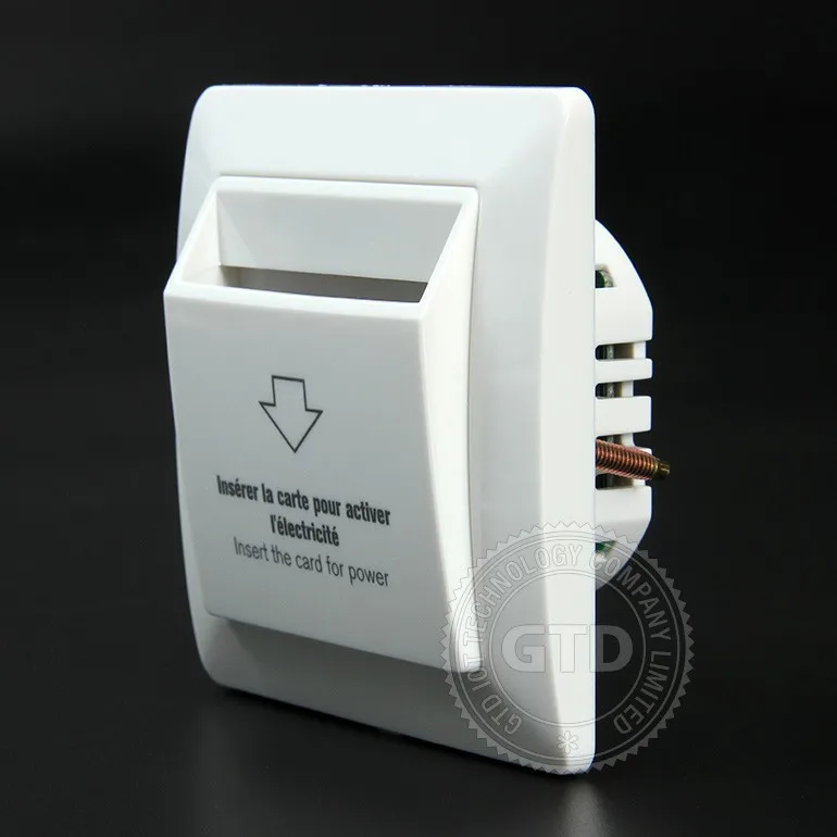 220V AC Energy saving Hotel RFID Card European key card Power Switch for Round Mounting  box installation
