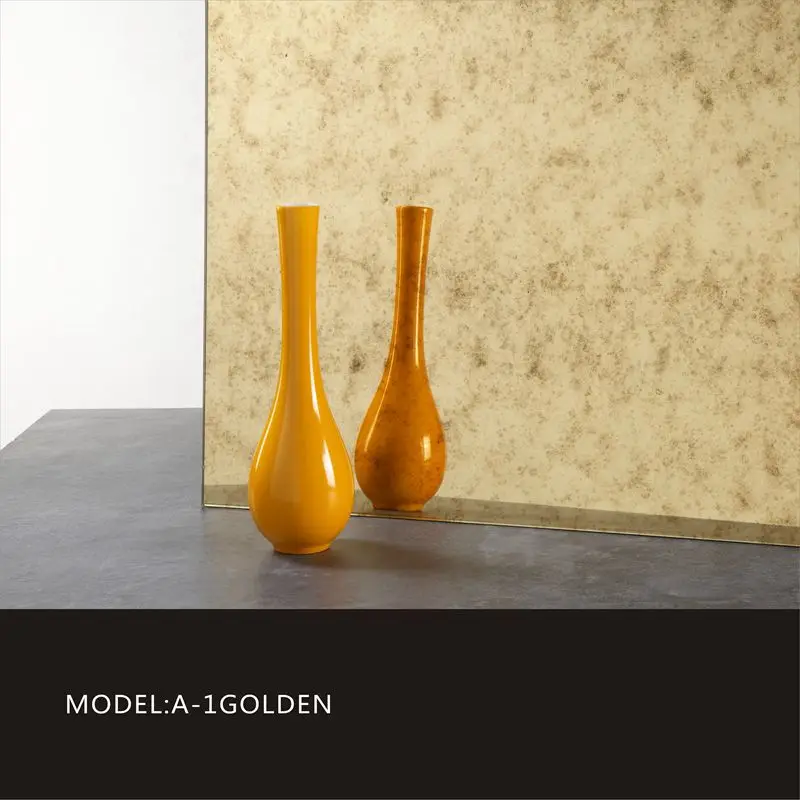 A-1 Golden antique mirror glass made by manufacturer for Interior decoration wall mirror glass