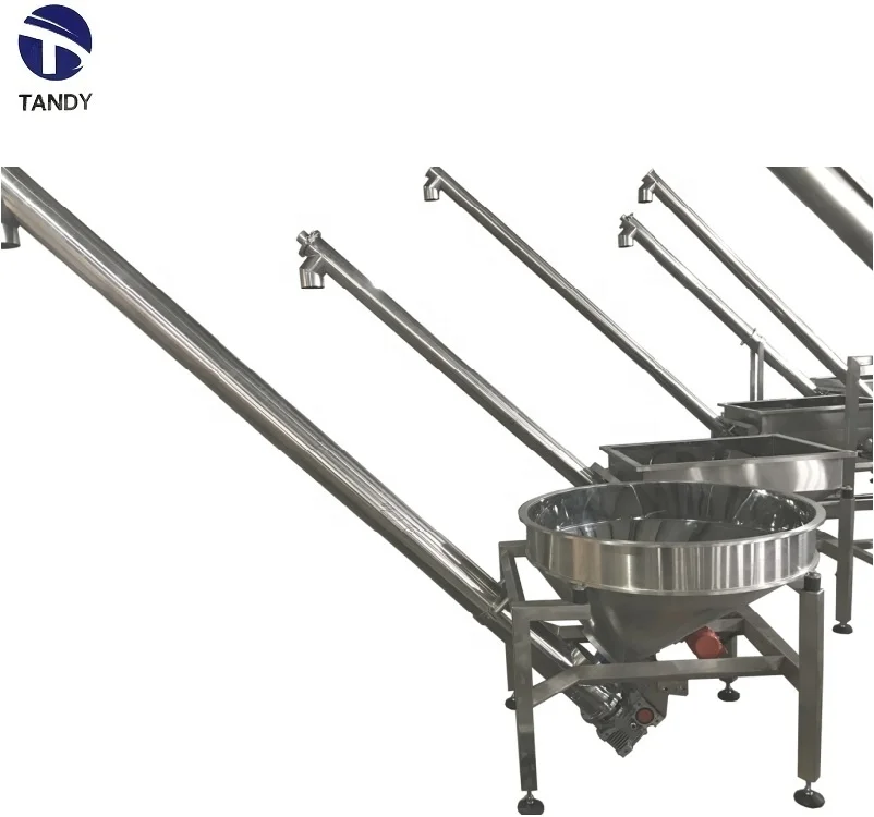 Cocoa powder transmission screw conveying feeder auger transporting machine with vibration hopper
