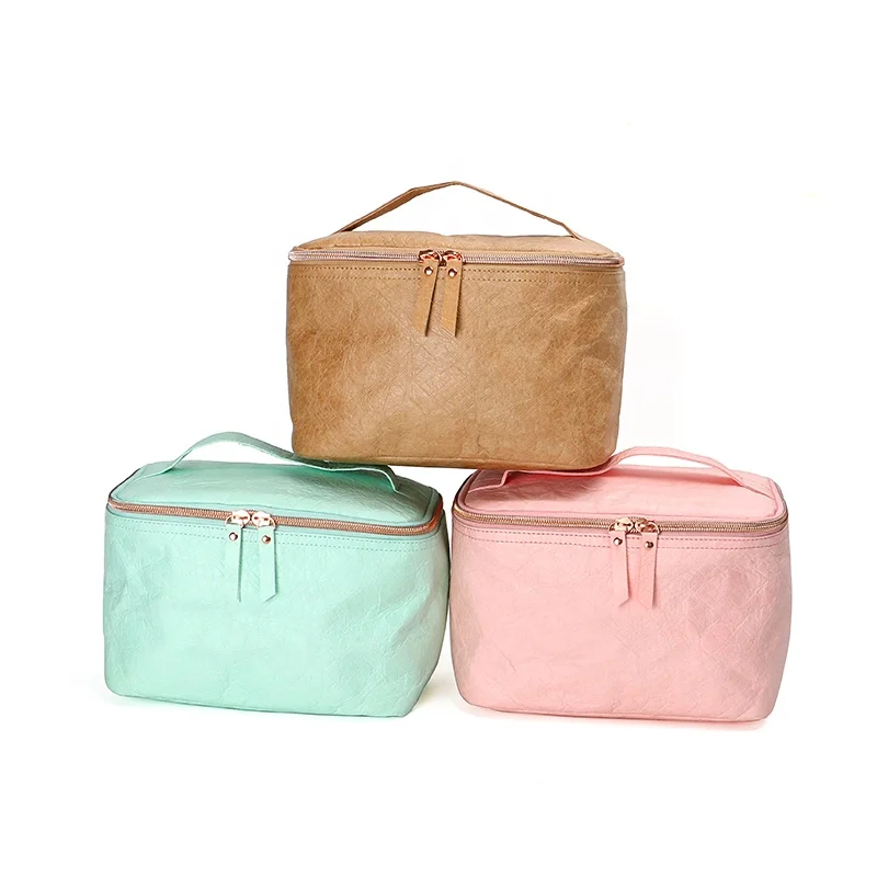 BSCI Factory Custom Design Luxury Dupont Tyvek Travel Portable Bride Makeup Bag Beauty Cosmetics Storage Case