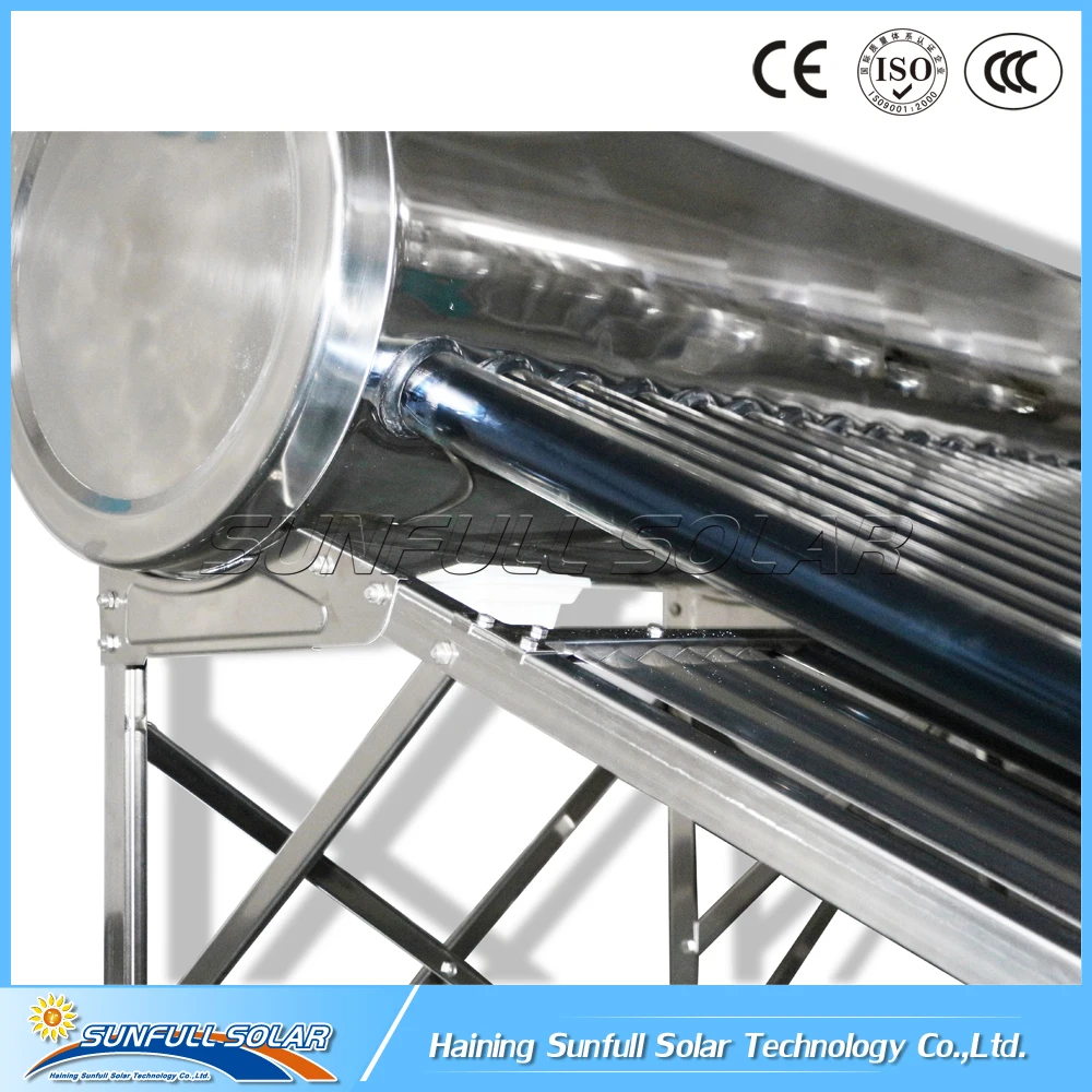Stainless steel solar water heater with reflector by manufacturer Sunfull