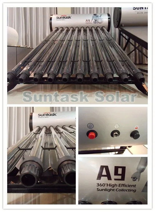 Suntask hot product- Solar Keymark certified pressure solar water heater with CPC for European market