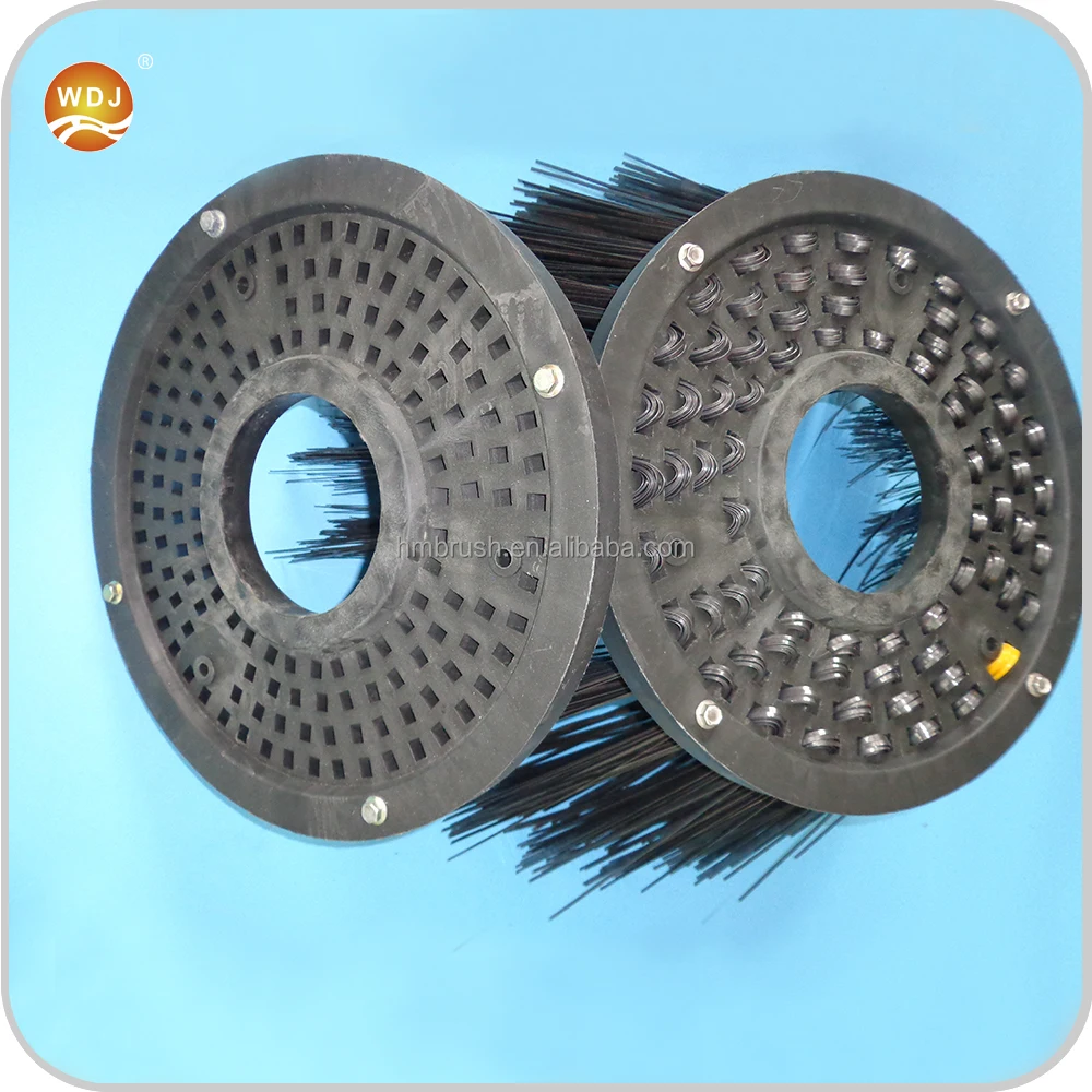 Plastic Top Steel Wire Rotary brush Johnston VT651 Sweeper Disc Brush Gutter Broom