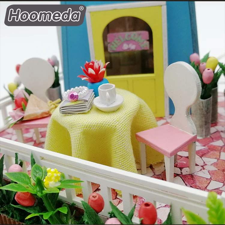 Beautiful dream house miniature diy flower doll house with music