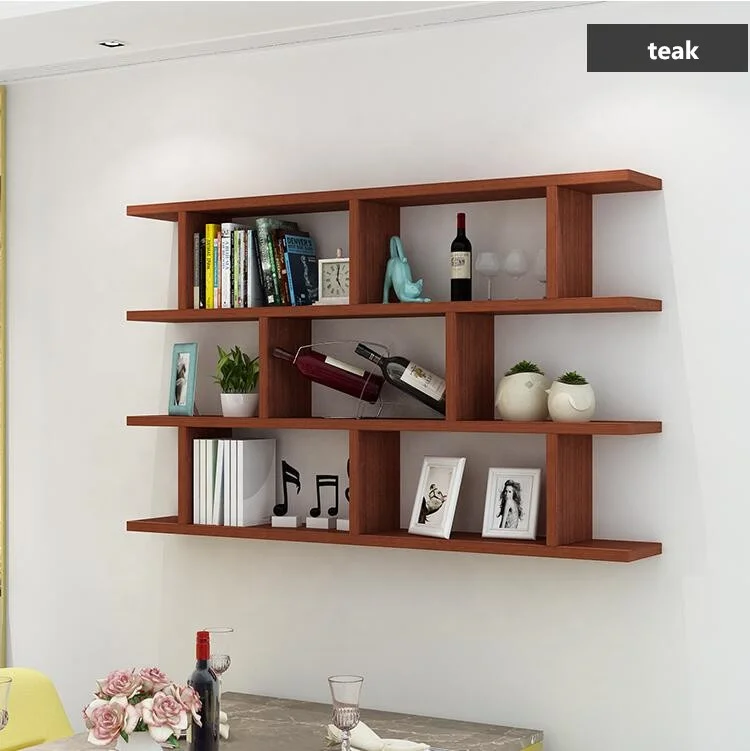 home used wood shelf rack modern wall shelf