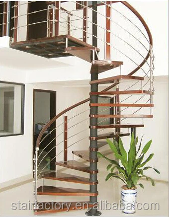 Indoor small spiral stair Used indoor stainless steel spiral stairs  stainless steel wood spiral stairs TS-378