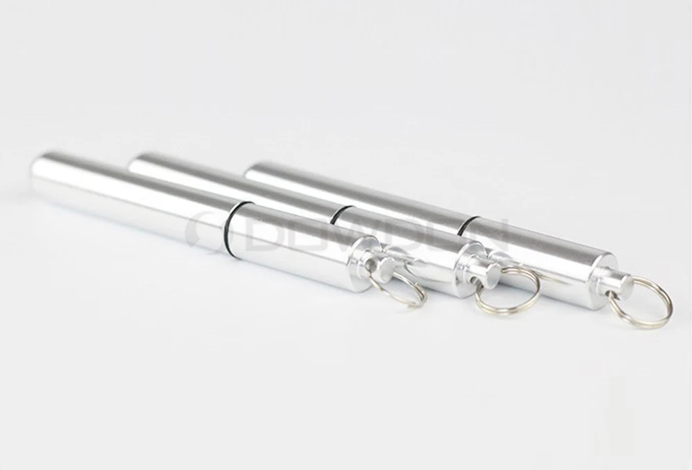 Portable Aluminium Toothpick Holder Mobile Toothpick Case Waterproof Box Metal Pill Case with Keychain