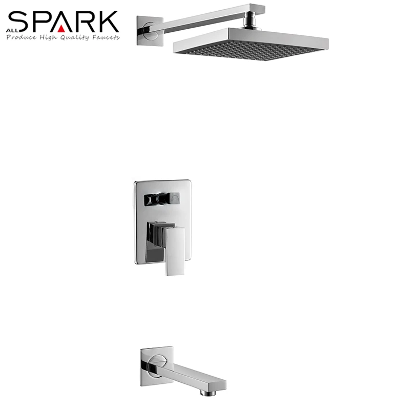 Sanitary wares bathroom waterfall rainfall concealed rain shower set