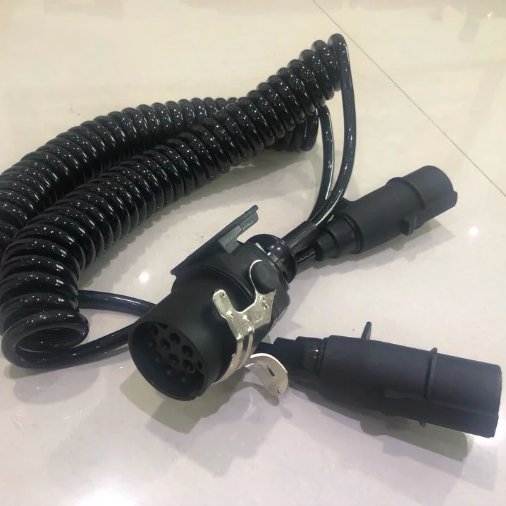 ABS 7 Pins/5 pins  Screw Sockets For Trailers Truck,/abs brake cable,spiral Heavy Duty 7 pin EBS/ABS Trailer Female Connector