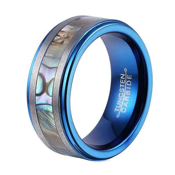 moroccan wedding jewelry new design male finger ring shell inlay mens tungsten wedding ring