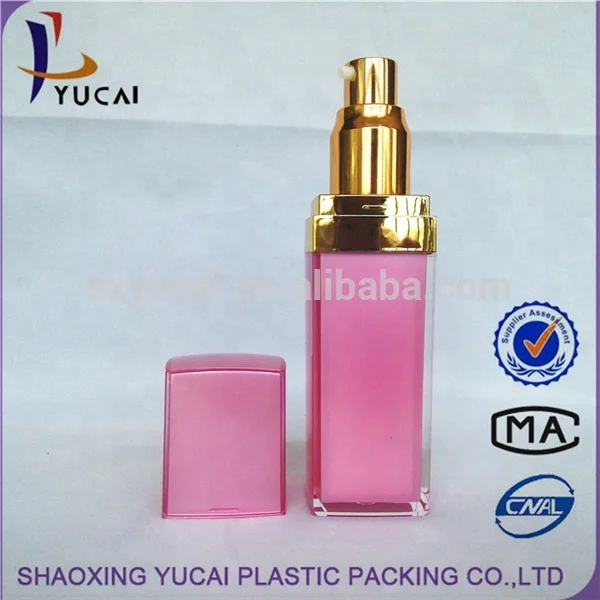 Wholesale china supplier 15g 30g 50g square acrylic mini jar and perfume lotion bottle series cosmetic packaging for skin care