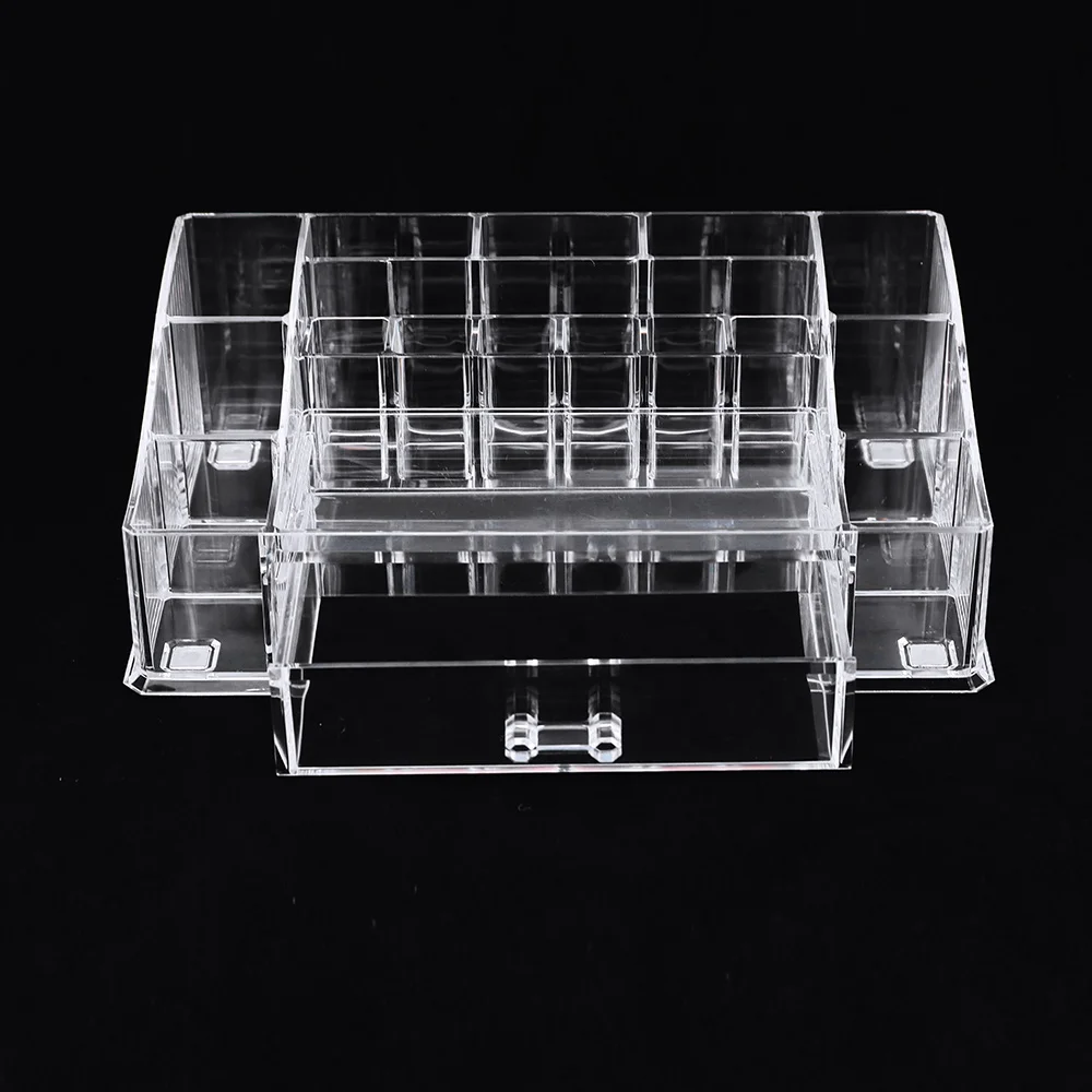 Cosmetic Organizer Acrylic Beauty Makeup Box Storage Organizer Lipstick Holder with Drawer Jewelry Box Organizer Clear Wholesale