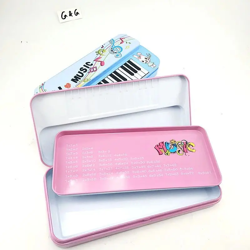 Piano Shape Pencil Box Metal Music Notes Pencil Box