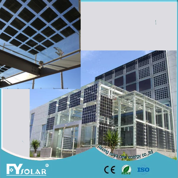 Competitive Price Per Watt of BIPV Double Glass Transparent Solar Panel Roof