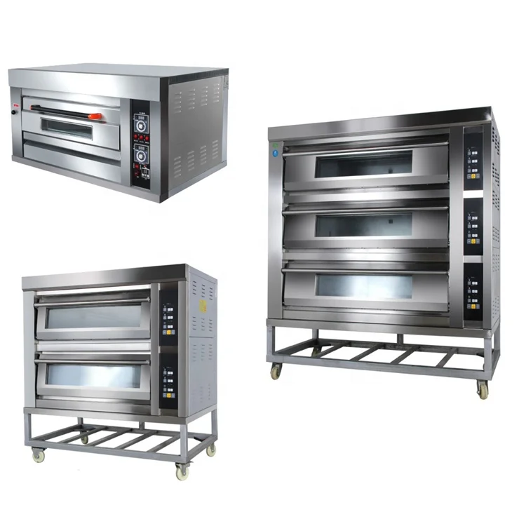 Commercial Bakery Equipment Stainless Steel 1 2 3 Layer Bread Pizza Electric / Gas Baking Bakery Ovens