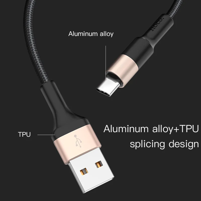HOCO USB C Cable USB Type C Charge Data Sync USBC Cord Charger Type Fast Mobile Charger USB Cables