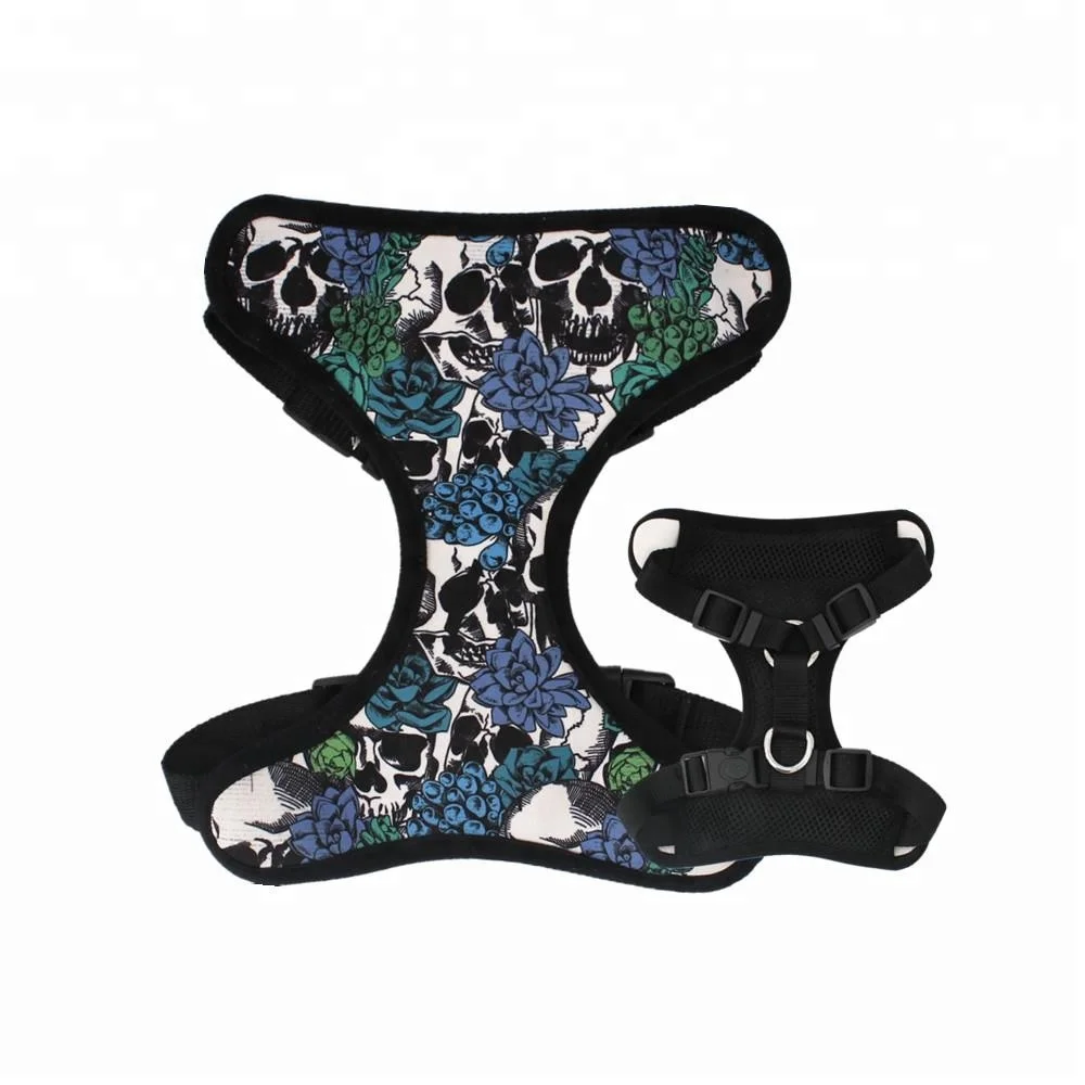 
Wholesale Soft Mesh Dog Harness No Pull Comfort Skull Pattern Pet Vest for Puppies and Medium Size Dogs 