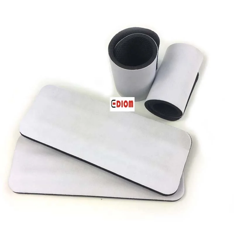 EDIOM Wholesale Eco-friendly White Blank Neoprene Snap Wrap Beer Bottle Cooler