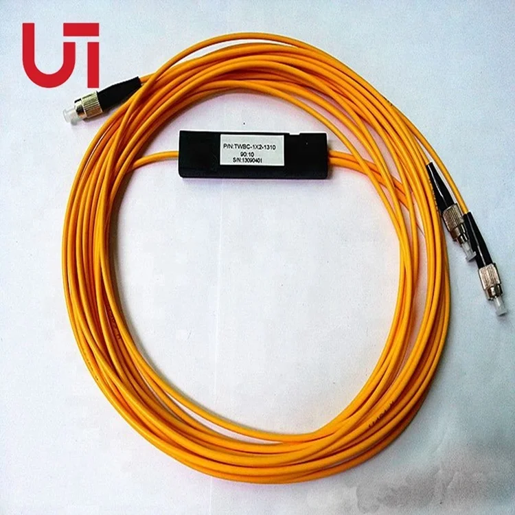 1*2 FBT Splitter Ratio 50:50 1310/1550nm Dual Window Abs Box Type SC FC LC UPC APC SM 1*2 Fused Fiber Coupler