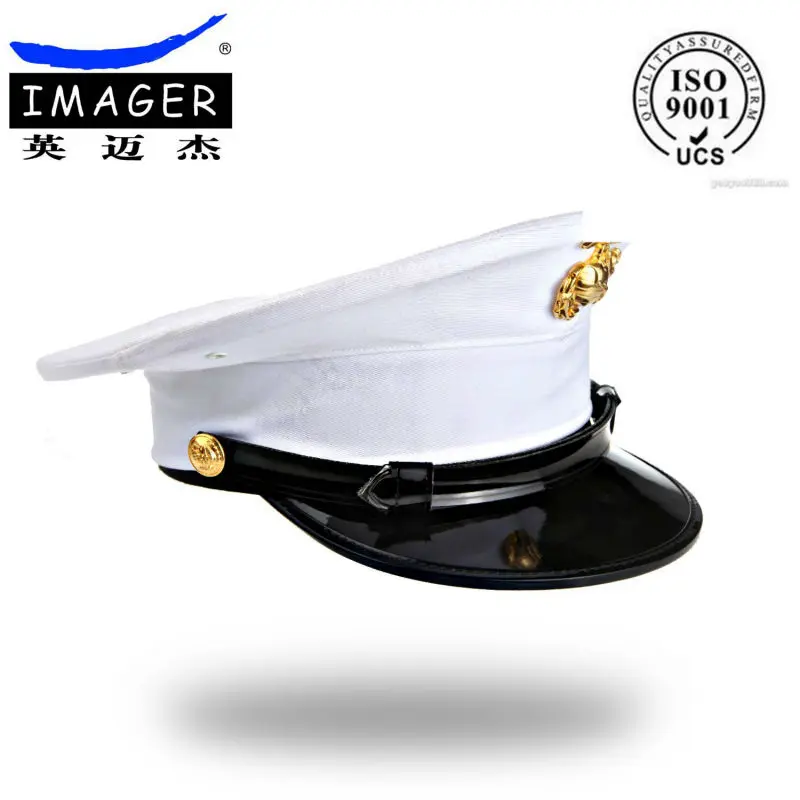Custom design white navy captain hat