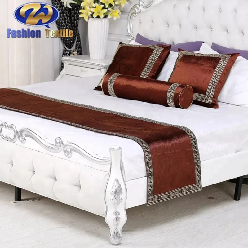 
Good quality hotel black bed runner hotel design 