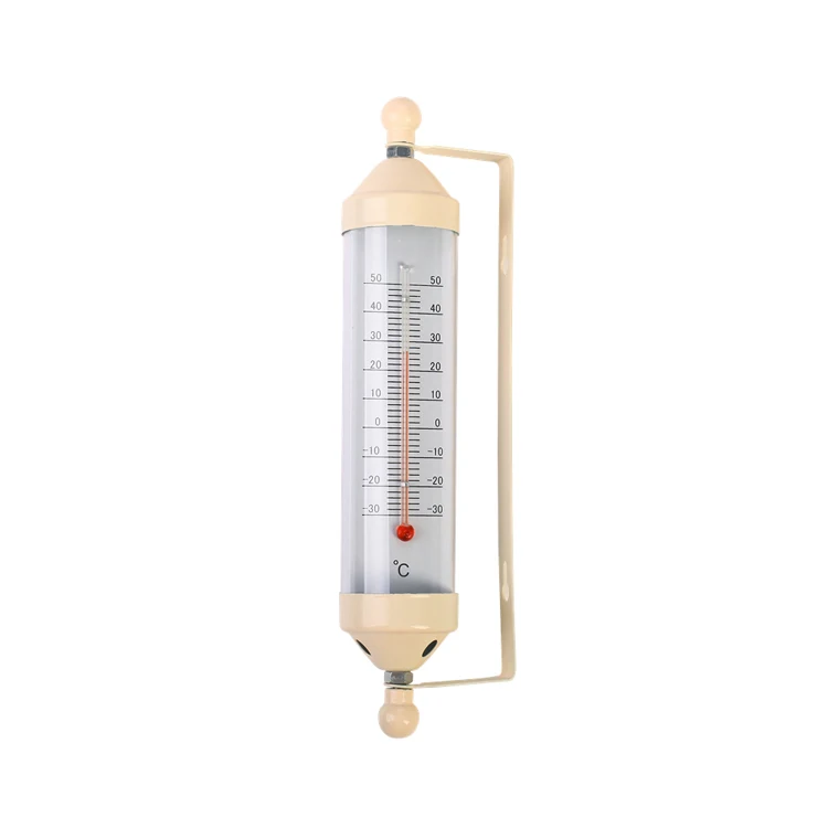 Cast Iron Wrought Wall Mounted Durable Garden Outdoor Glass Tube Caplillary Thermometer