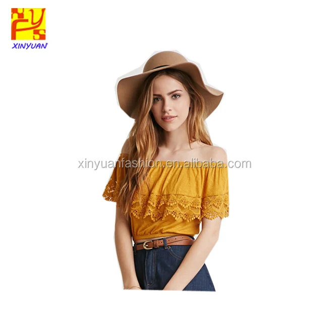 Hot Sex Fot Off Frozen Shoulder Black Party Dress Ruffle Top Short Blouse