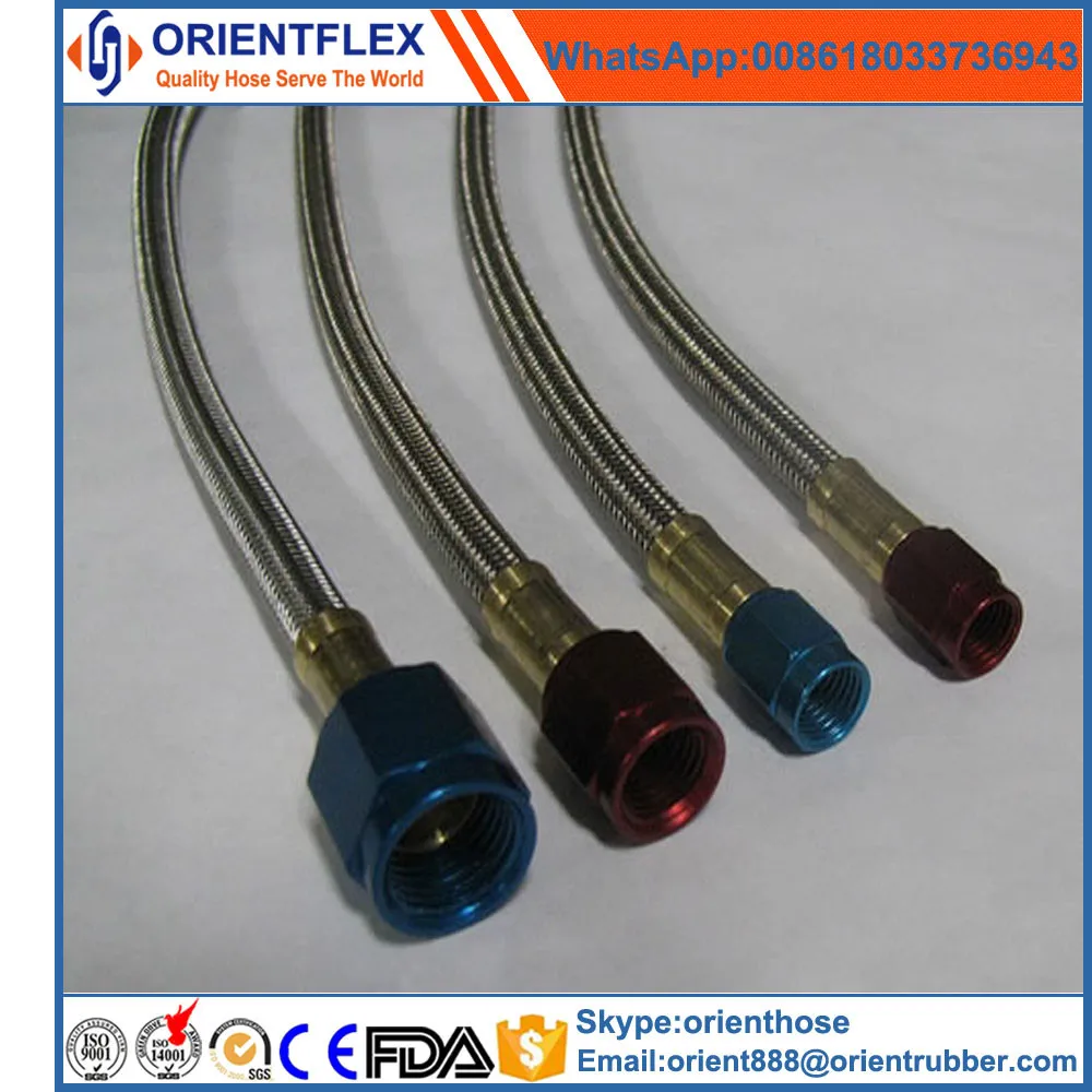 Оплеткой из нержавеющей стали гибкая трубка, тефлон