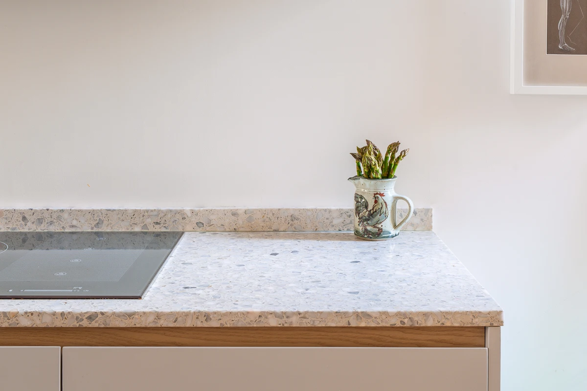 BOTON STONE Popular Artifical Terrazzo Kitchen Countertop Prefab Terrazzo Countertop White Terrazzo Countertop