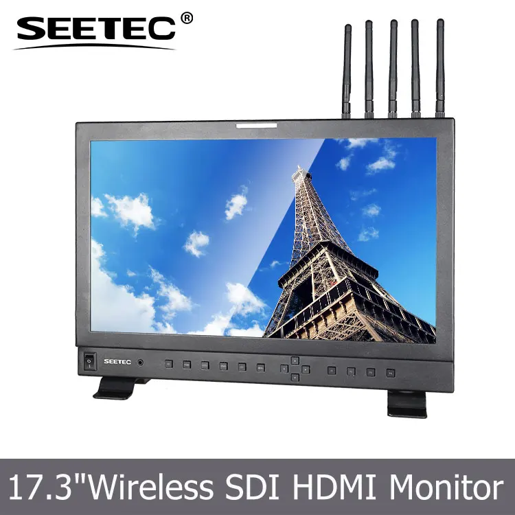 Seetec 17.3 ' трансляции тв дисплей камеры NTSC PAL 300 м HD видео ресивер беспроводной а . в . вход hdmi монитор