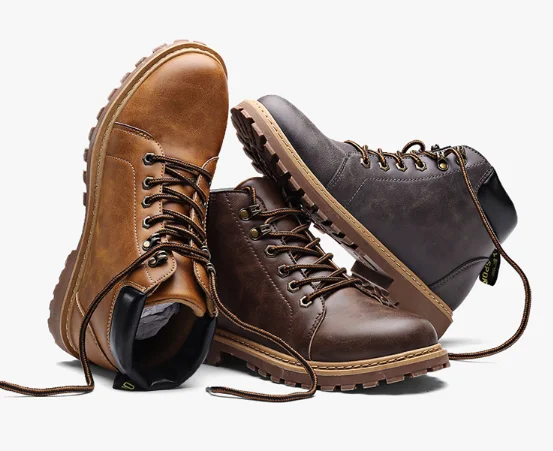 
Hot sale vintage style men shoes lace up leather upper Korean design martin boots  (60721912979)
