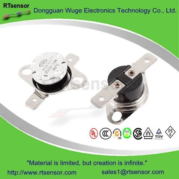 KSD301 250V 10A Thermostat Temperature Control Switch 135 Celsius N.C Temperature Switch Thermostat For Water Heater