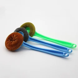 New design Durable Long Handle Soap Dispensing Interchangeable head Kitchen Spray Dish Cleaning Brush