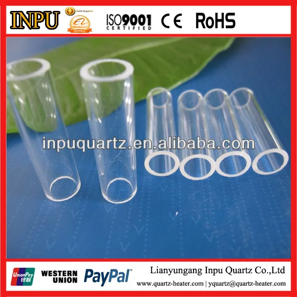 Straight Crystal Clear Quartz Glass Cylinder Tubes with different dimeter