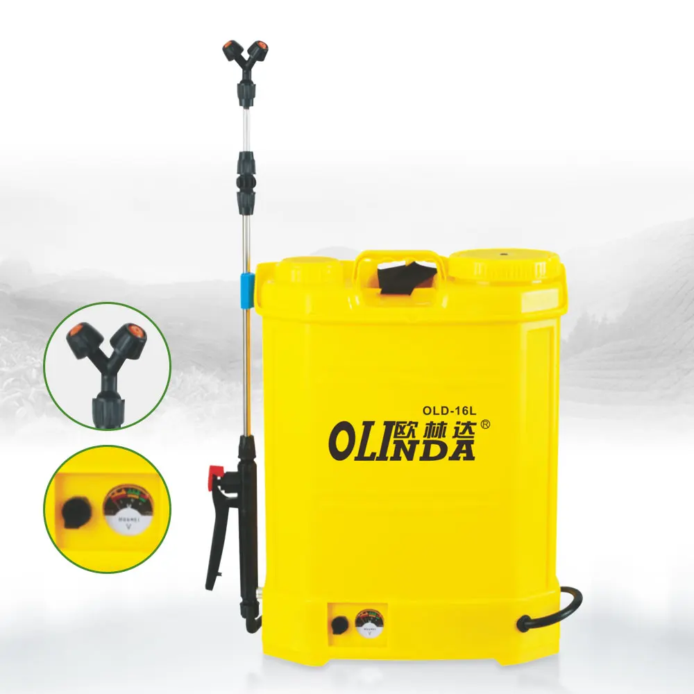 Olinda brand china best price customized service fruit tree lawn garden 16 liters portable yellow sprayer agricultural