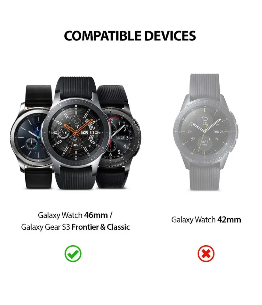 Classic Bezel Ring Adhesive Cover Anti Scratch Aluminium Protection Watch Bezel for Galaxy Watch 46mm