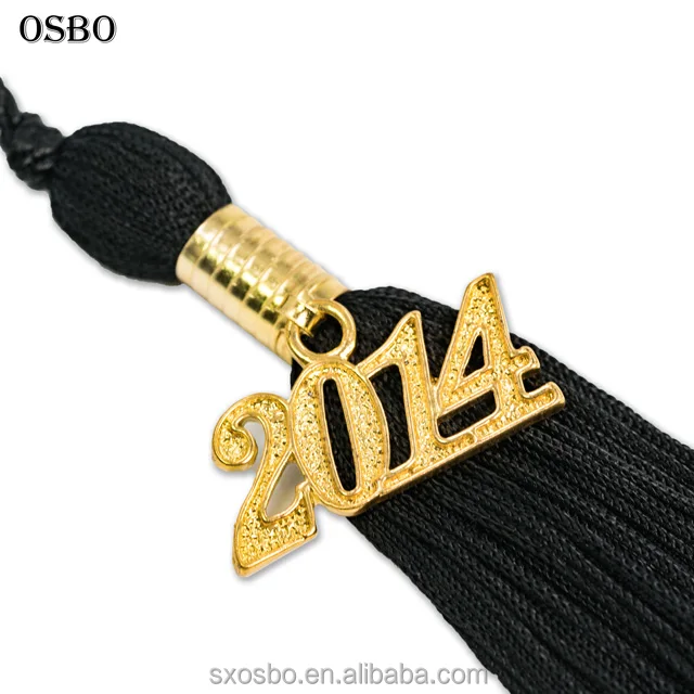 zinc alloy custom year charms 2017 single color graduation cap tassel for wholesale