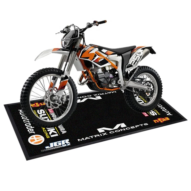 Custom Printed Logo Motorcycle Workstand Mats 1 Piece Adult Custom Design Classic Rectangle Nylon Indoor and Outdoor 3.5mm 200cm