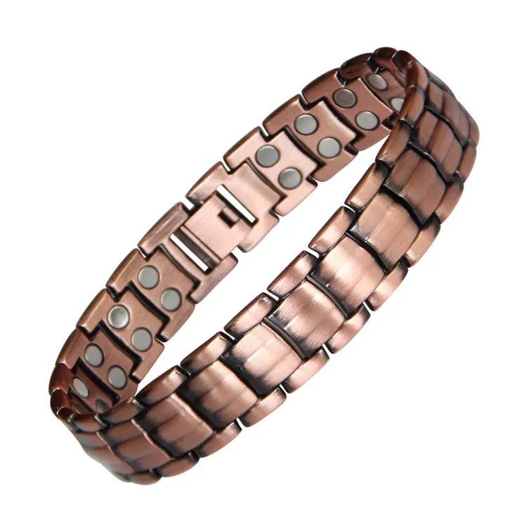 New Fashion Design Brass Jewelry Wholesale Stock Custom Men Health Copper All Magnetic Bracelet