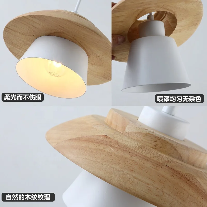 pink yellow blue green multi wood ceiling pendant lighting lamp for dinning room