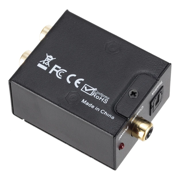 Toslink Signal Optical Coaxial Digital to Analog Audio Converter Adapter RCA L/R