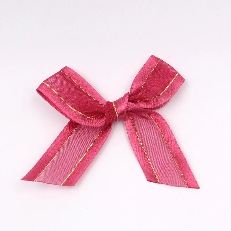 wholesale beautiful polyester pre made and ready made mini satin ribbon bows