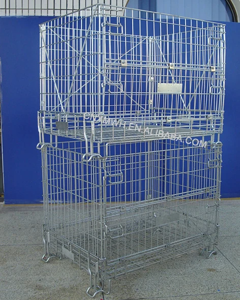 ОЕМ гальванизированная Складная евро бутылки контейнера провода C-3 1200*1000*890 проволочной сетки и Штабелируемая клетка хранения