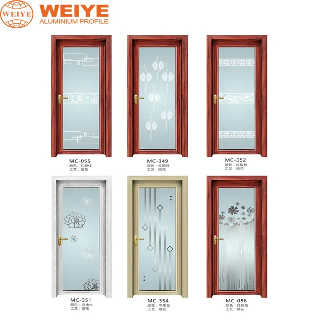 
70 series arch wood color aluminium door insulated glass door series 