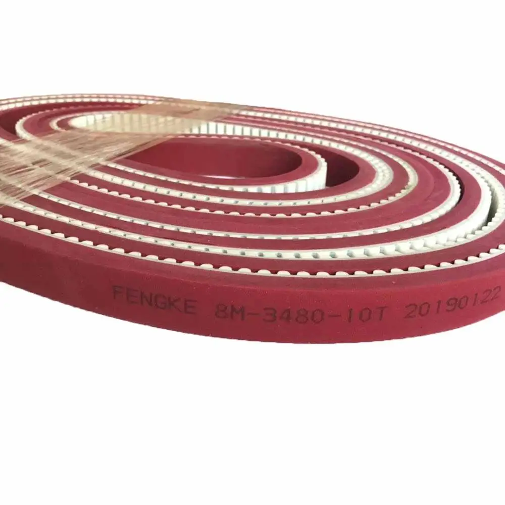 Red Rubber Coating PU Synchronous Belts 8M-3480-10T