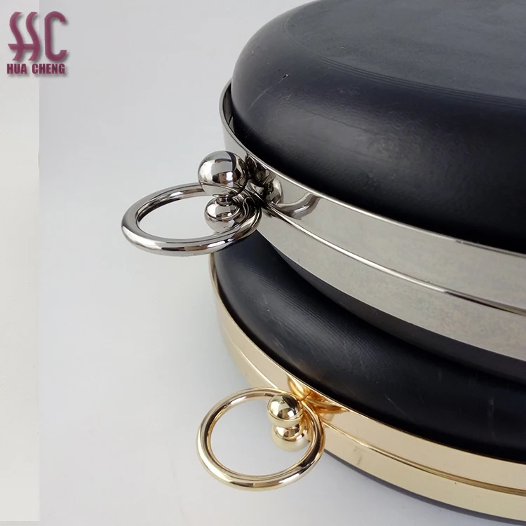 Guangzhou China New Style Round Shape Metal Clasp Purse Frame Box Clutch Bag Frame