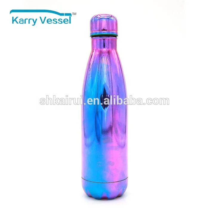500ml /750ml/1000ml custom logo color double wall stainless steel thermal vacuum cola shape sport water bottle